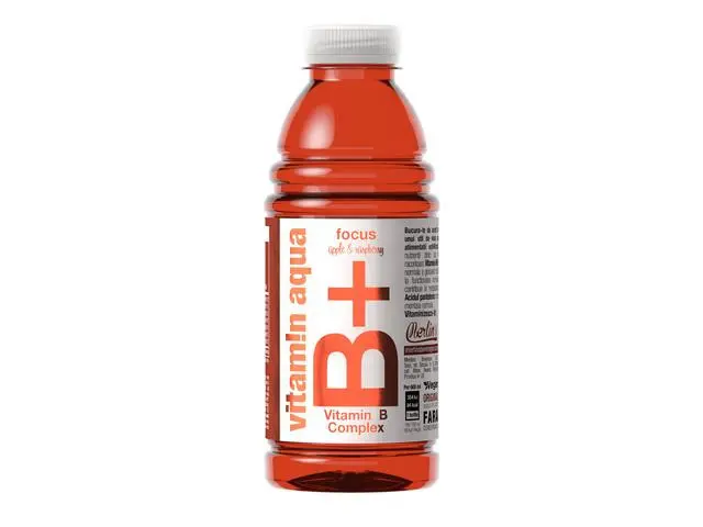 Descriere Bautura cu vitamine Vitamin Aqua B+ cu mere si zmeura 600 ml