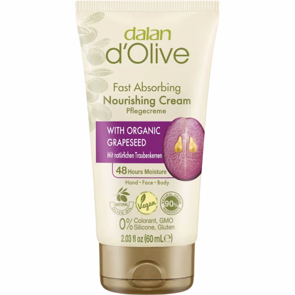Crema de corp si maini Dalan D'Olive cu samburi de struguri, 60ml