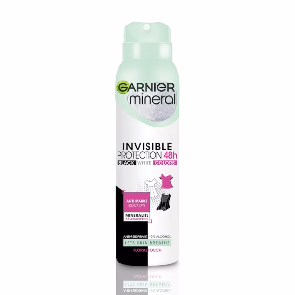 Deodorant antiperspirant spray Garnier Mineral Invisible Fresh pentru femei, 150 ml