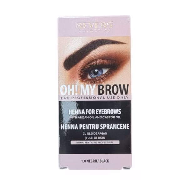 Vopsea de sprancene Henna Pro Colors, Revers, Negru, 1.0, 15ml