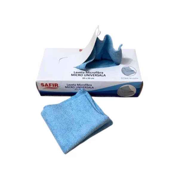 Lavete Microfibra Safir 20x20cm, Cutie(12buc/set)