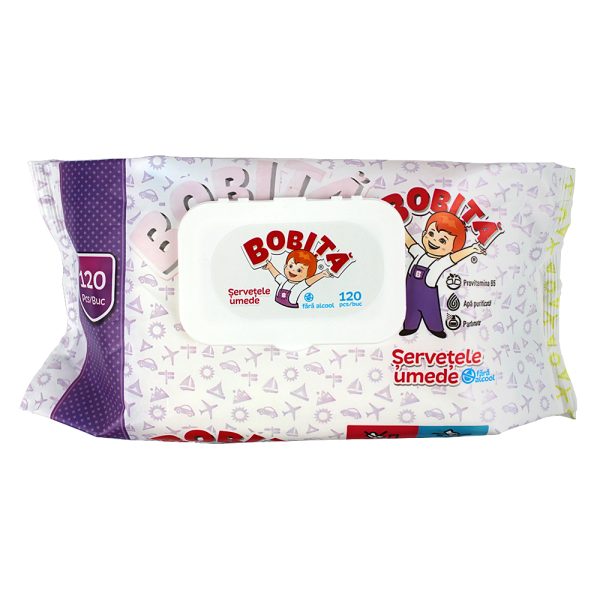 SERVETELE UMEDE BOBITA  120 BUC FARA ALCOOL
