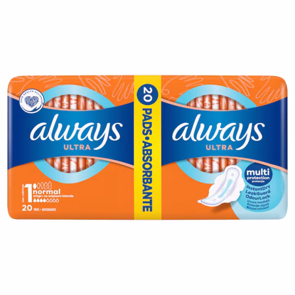 Tampoane igienice Always Ultra Normal cu aripioare, 20 buc