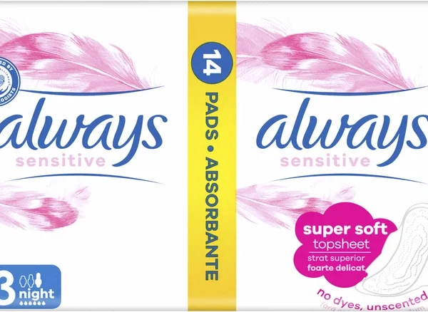 Absorbante Always Sensitive Night Duo Pack, 14 buc