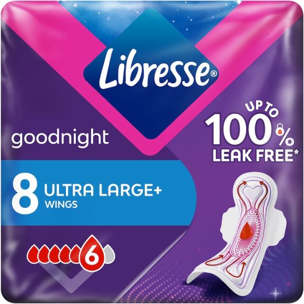 Absorbante Libresse Ultra Goodnight, 8 bucati